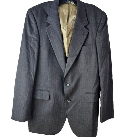BILL BLASS Blazer Mens‎ 42R Jacket Gray Plaid Sport Coat Wool Vintage - Picture 1 of 7